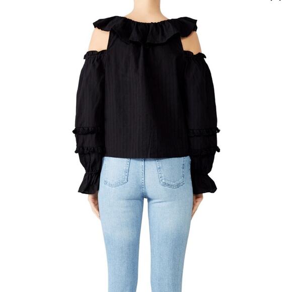 Rebecca Minkoff Cold Shoulder Pippa ruffle Blouse - Picture 2 of 8